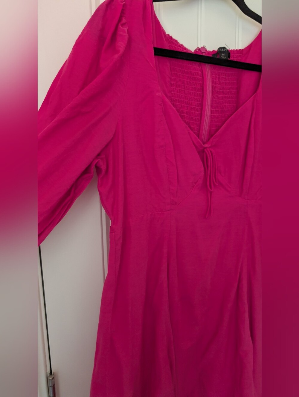 J Crew Cotton Pink Long-Sleeve A-Line Dress 14 - Picture 4 of 9